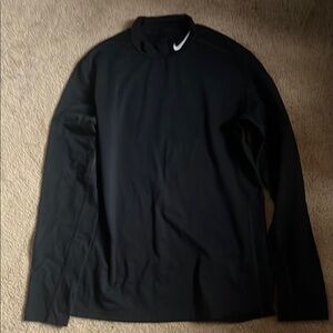 Nike Dri-Fit Cold Gear Black Long Sleeve Top with White Logo